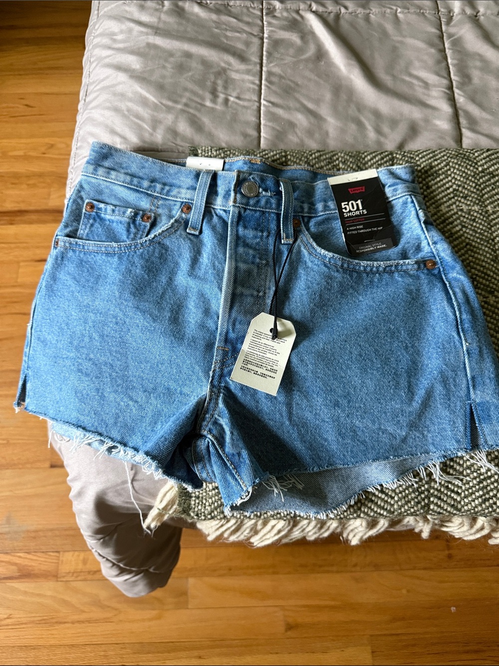 Levi's 501 Blue Denim Cutoff Jean Shorts